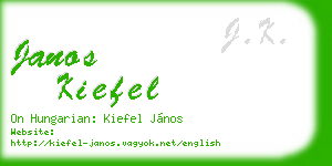 janos kiefel business card
